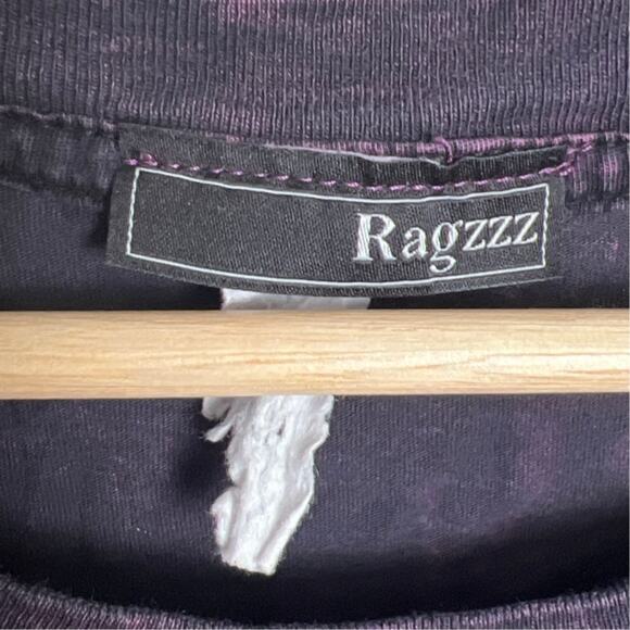 Ragzzz Women Butterfly Grunge Graphic Long Sleeve Purple - Picture 3 of 6